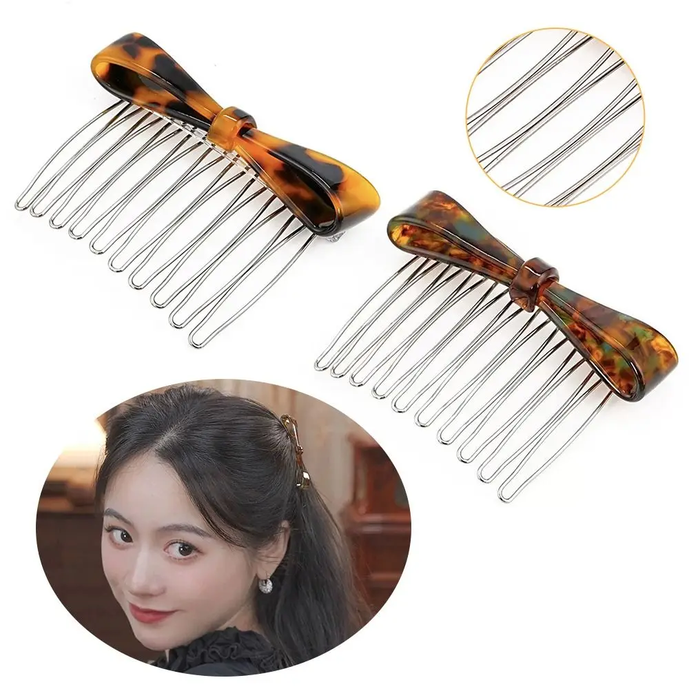 

Hair Accessories Acetate Hair Side Clip 10 Teeth Inverted Insert Hairpins Bowknot Hair Combs Hair Styling