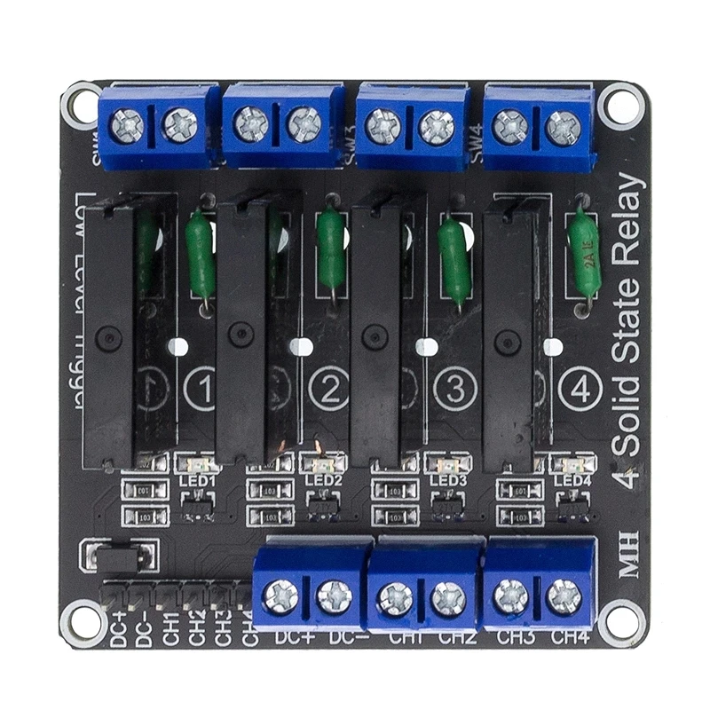 

4 Channel 5V DC Relay Module Solid State Low Level SSR AVR DSP 2A 240V H52