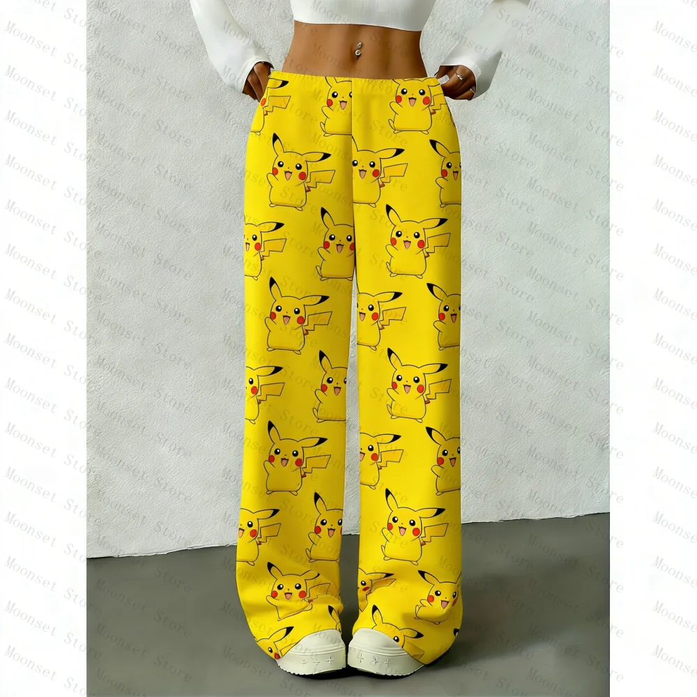 

Покемон Пикачу, осенне-зимние фланелевые пижамные штаны для мужчин и женщин, закрытые брюки, свободные повседневные брюки, спальные штаны, фланелевые