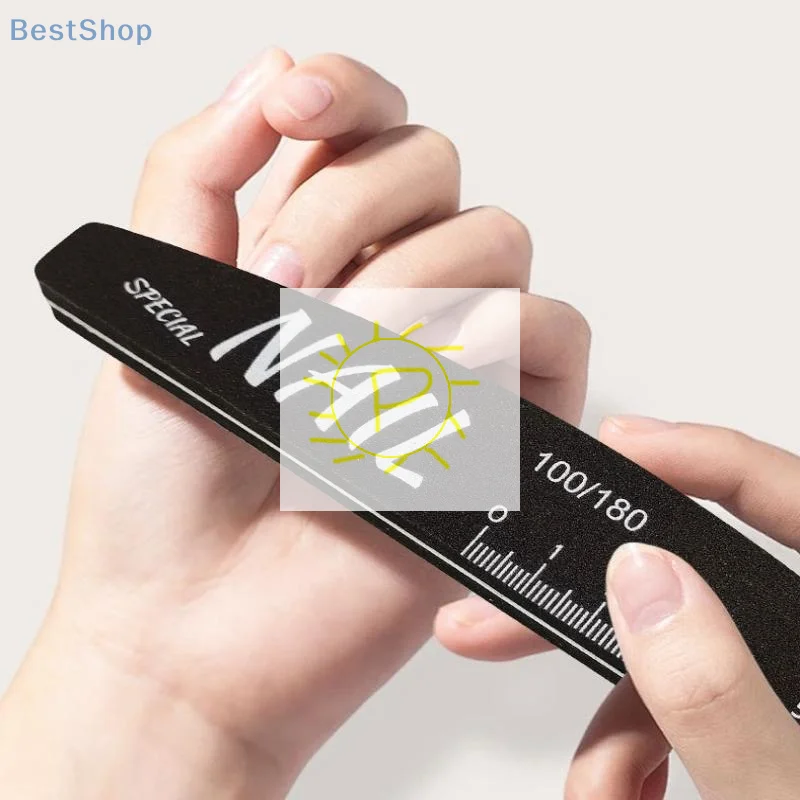 5 Pcs Nail File Set With Scale Nail Art Double-sided 80-240 Grit Nail File Grinding Sanding Buffer Buffing Manicure Tool