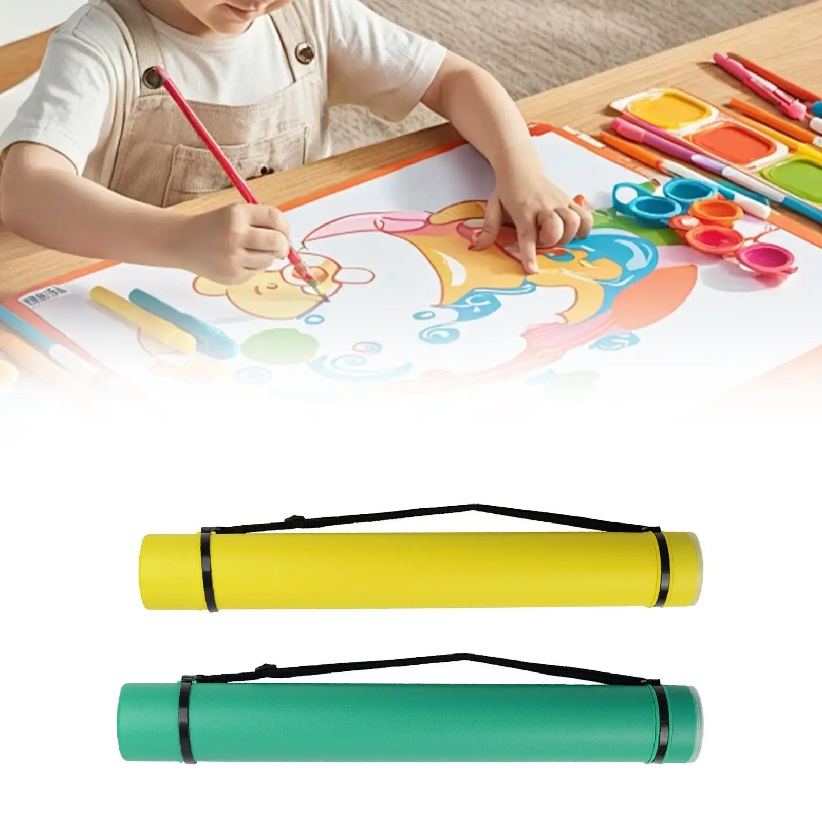 Extendable Poster Tube Portable with Shoulder Strap Drawing Tube Poster Carrying Case for Sketch Blueprint Scroll Paper Picture