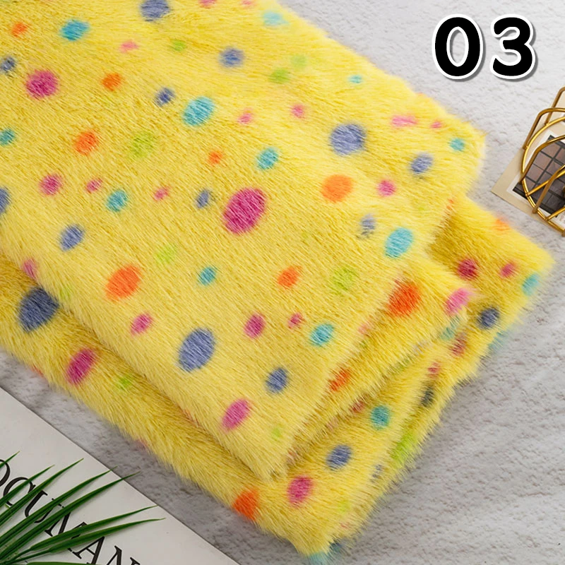 

Faux Mink Fur Printed Fabric High-Low Fur Clothing Fabric Photo Background DIY Handmade Doll Clothing Material Sewing Cloth