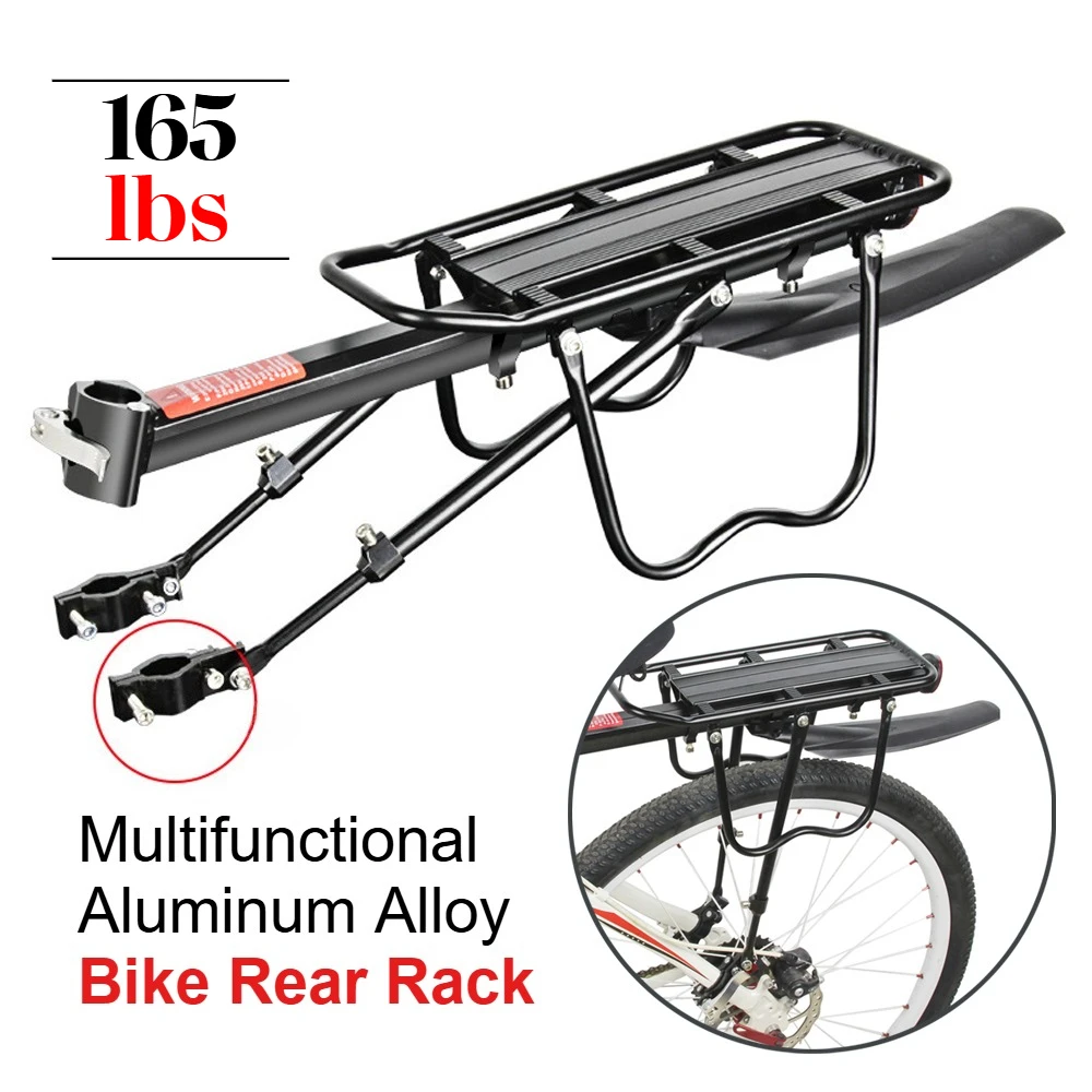 

Задняя стойка для велосипеда, вместимость 165 фунтов, грузовая стойка для велосипеда, крыло, светоотражающий быстросъемный горный дорожный велосипед, универсальный багажник для велосипеда
