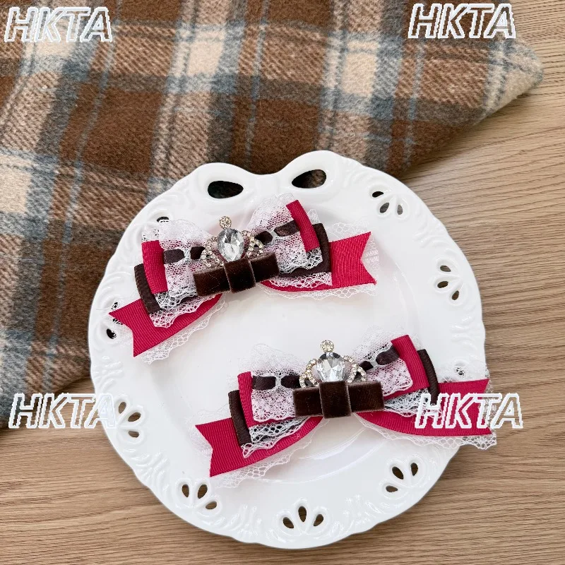 

Оригинальные японские заколки для волос Liz: милые шоколадные боковые заколки-бантики, заколки для хвоста в тон, для девочек