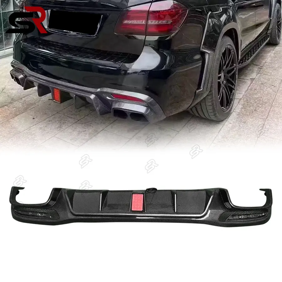 

Для Benz GLE GLS Class W166 X166 GLE 450 GLE63 AMG задний бампер из настоящего углеродного волокна, диффузор, спортивный внедорожник, автомобильные аксессуары 2015-2018