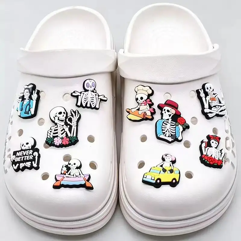 10-100pcs Halloween Series Shoe Charms For Sandals,Shoe Decoration Accessories Shoe Pins Great Gift For Men Women