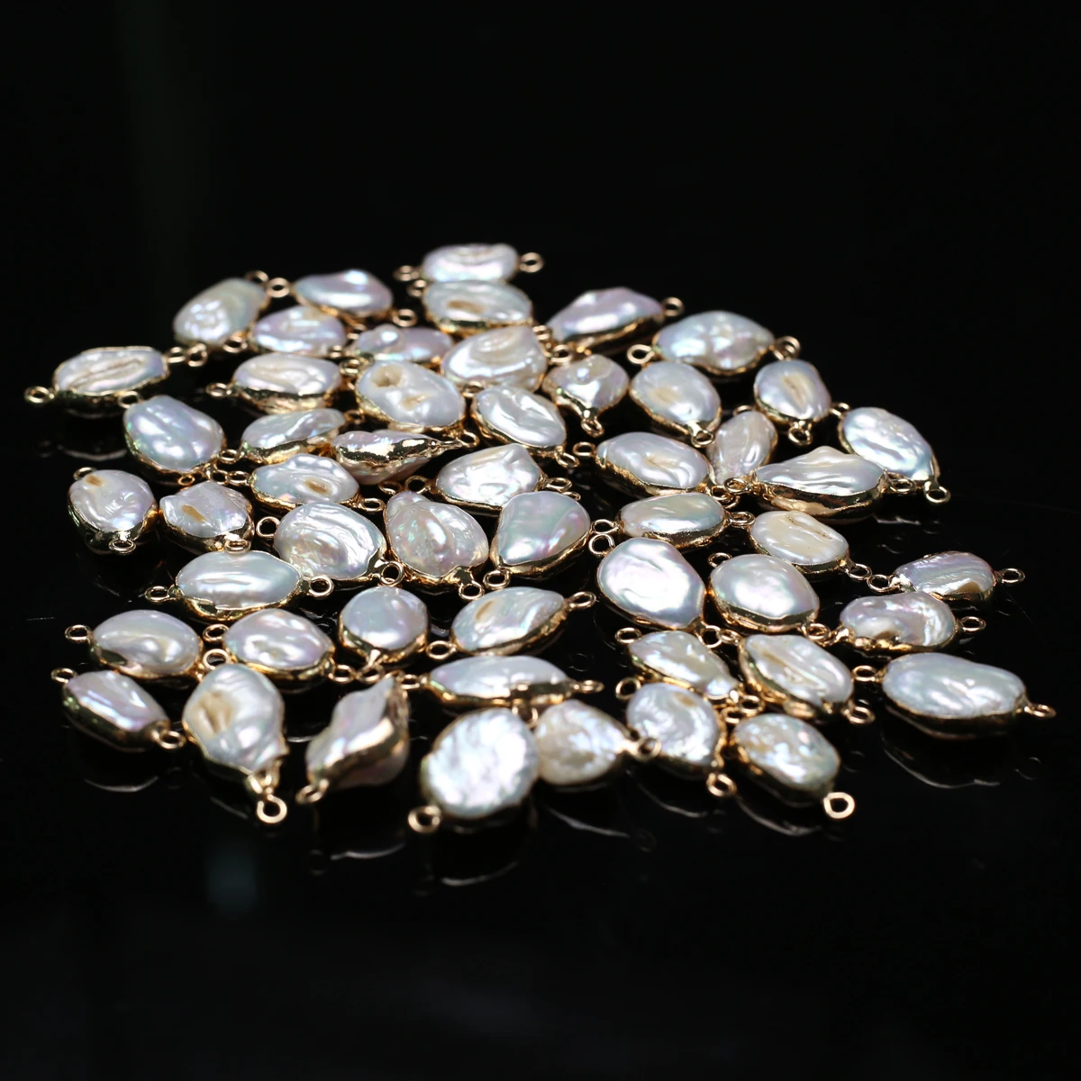 10 PCS Natural Freshwater Baroque Pearl Connectors Charms  Pendants for Jewelry Making DIY Necklace Earrings Accessories Gifts