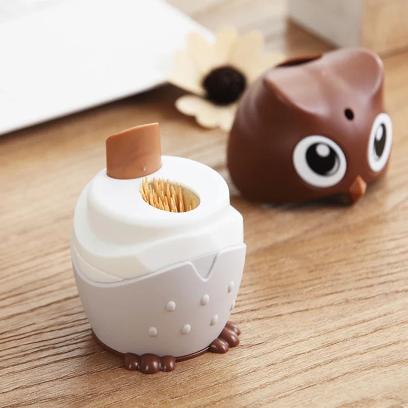 Cartoon Owl Toothpick Holder Nordic Creative Toothpick Box Cute Home Personality Press Restaurant Automatic Toothpick Holder view 4