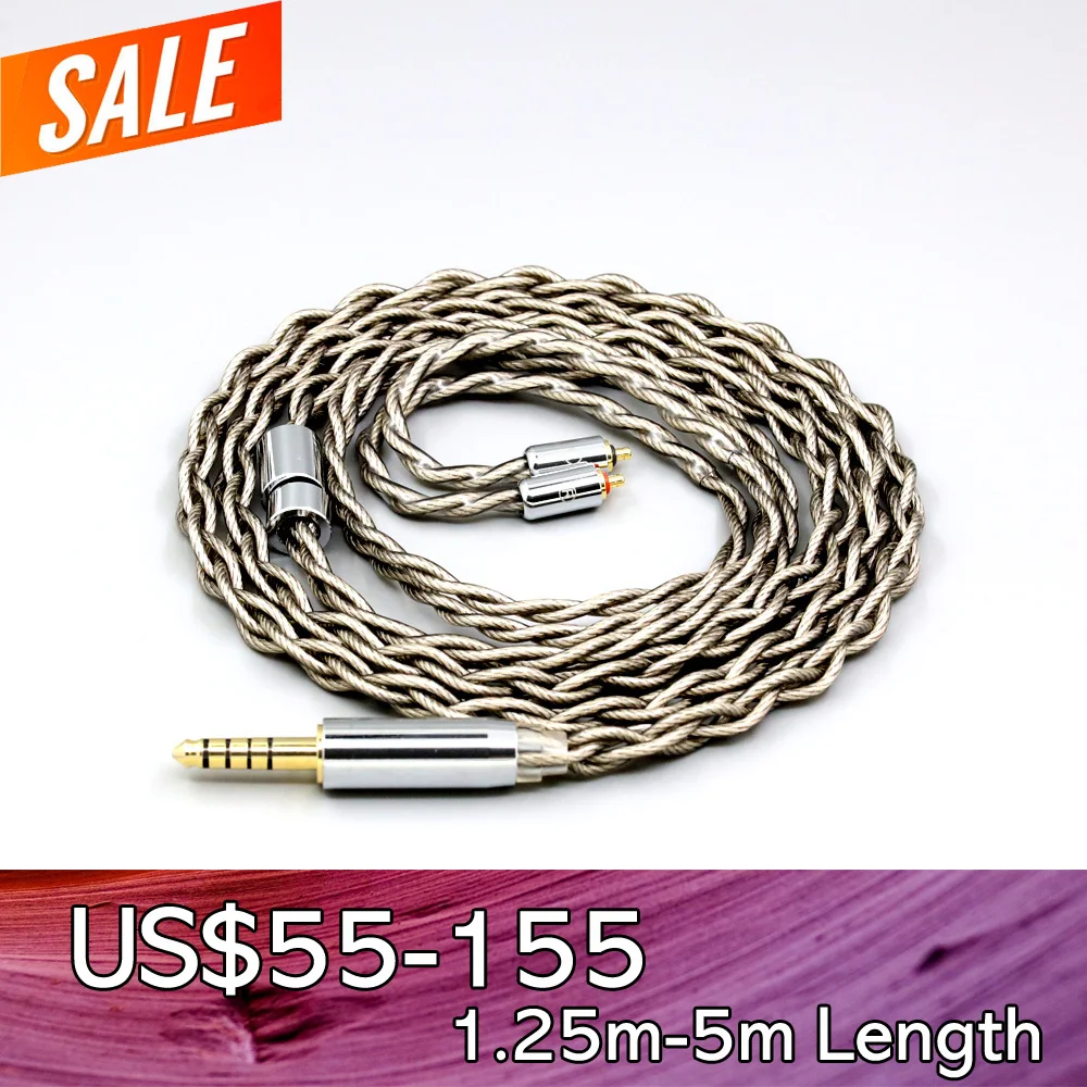 99% Pure Silver + Graphene Silver Plated Shield Earphone Cable For Etymotic EVO Multi-Driver Earphone T2 Pin LN007926