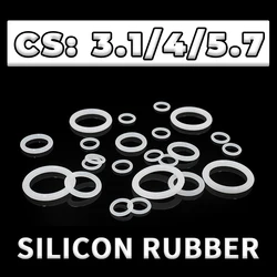 Thickness CS3.1/4/5.7mm White VMQ O-ring cross section silicon rubber sealing gasket rubber washer wholesale in specifications