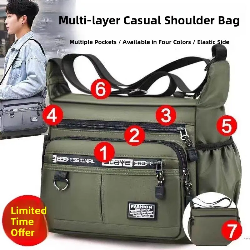

Новая вместительная сумка через плечо, водонепроницаемый износостойкий рюкзак с множеством карманов, деловая повседневная мужская сумка-кроссбоди