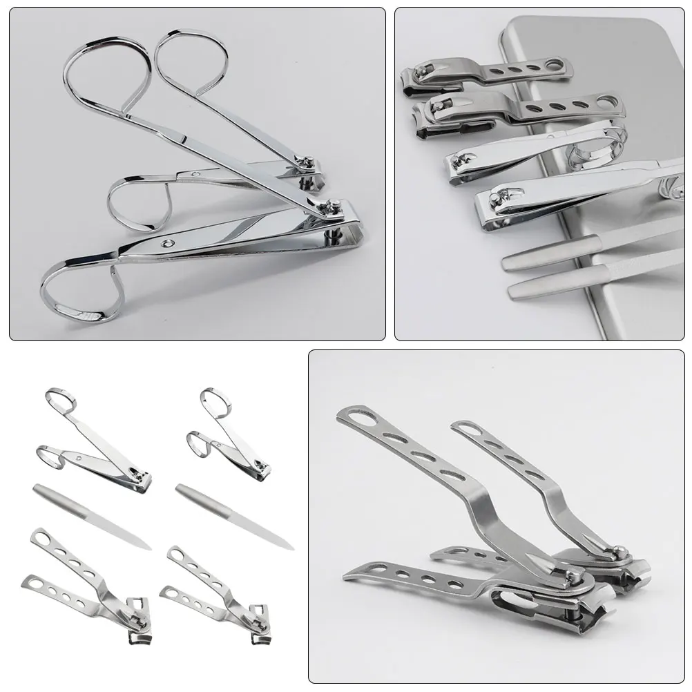 

6Pcs Nail Cutter Set Stainless Cutting Ergonomic Grip Nail Clippers for Thick Nails Manicure Pedicure Kit