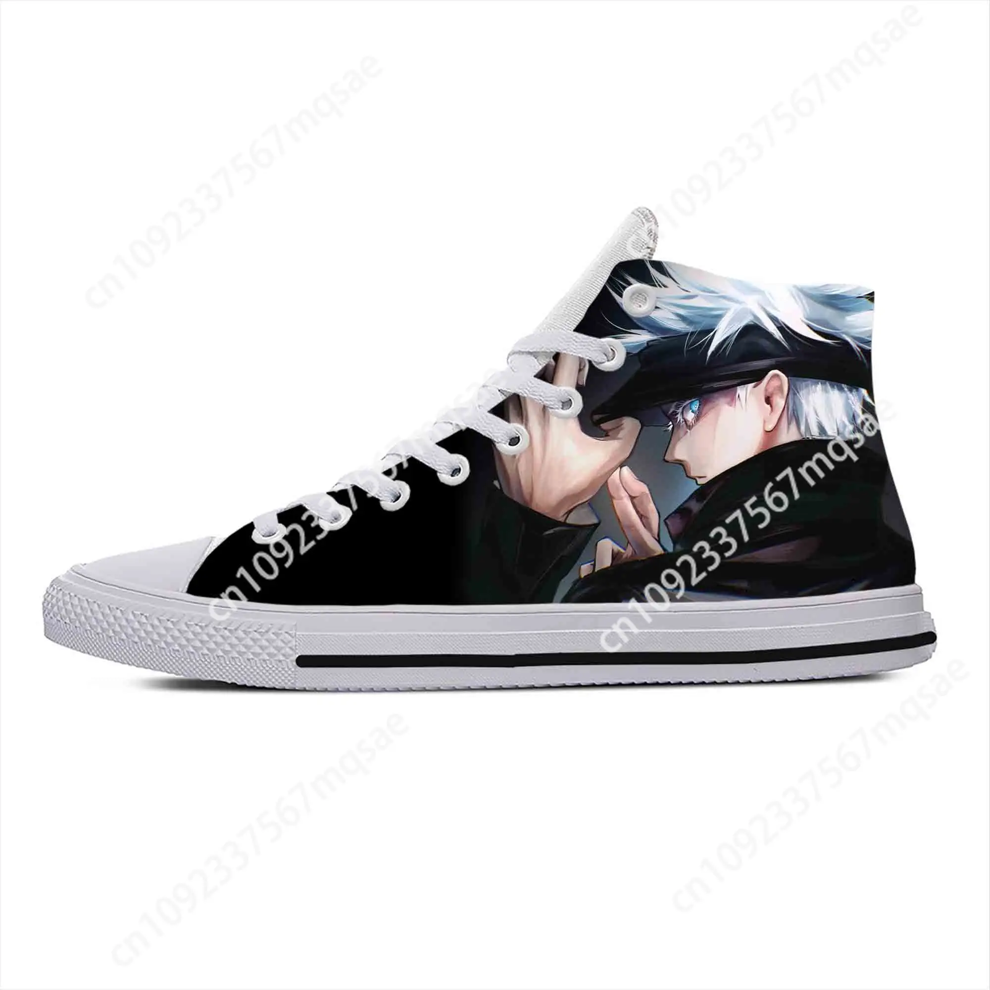 Zapatillas de tela de Anime japonés para hombre y mujer, zapatos casuales de Manga Jujutsu Kaisen Gojo Satoru, zapatillas cómodas transpirables con estampado 3D