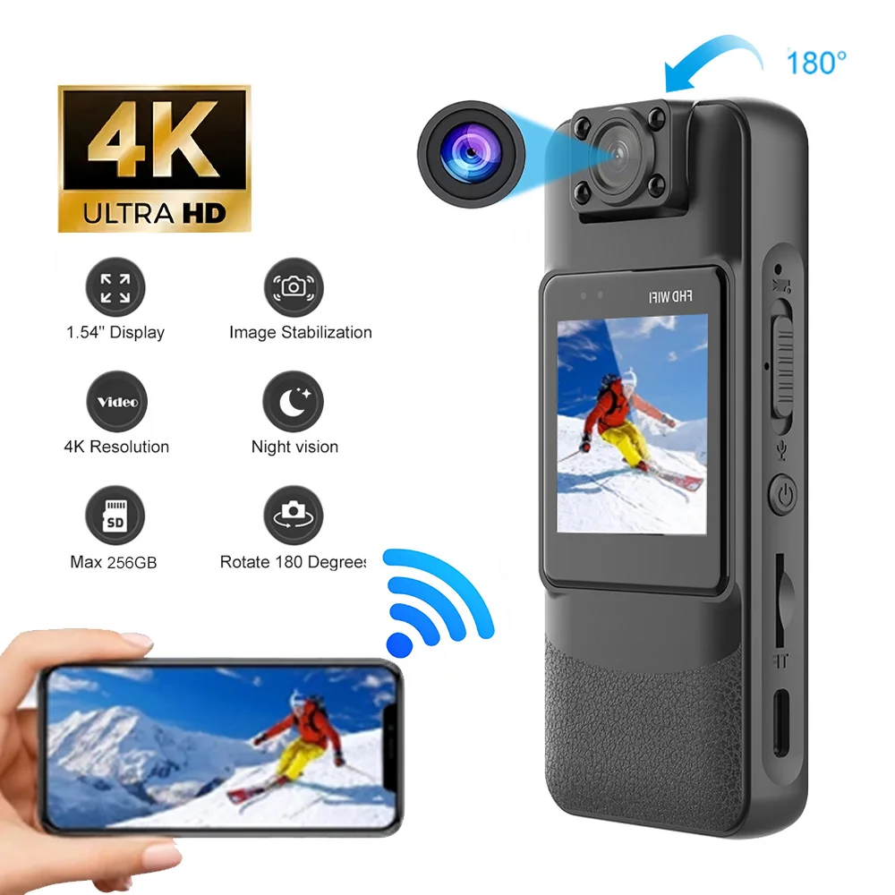 

4K Mini Wifi Camera Action Video Security Monitor Camcorder 1000 mAh Surveillance Remote Night Vision Smart Home Cam