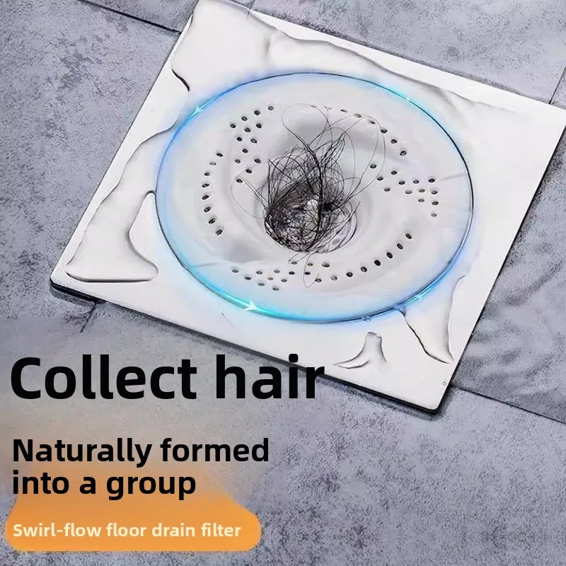 Rotating Vortex Floor Drain Filter, Japanese Style Insect Proof Hair Catcher, Anti-Clogging Sewer Accessory for Bathroom Kitchen