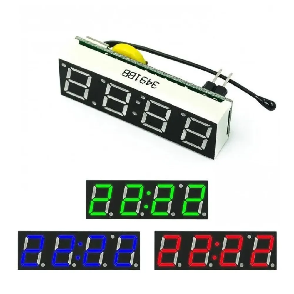 DS1302SN RX8025T Red Blue Green 3 In 1 LED Digital Clock Temperature Voltage Module Time Thermometer Voltmeter Board DC 5V-30V