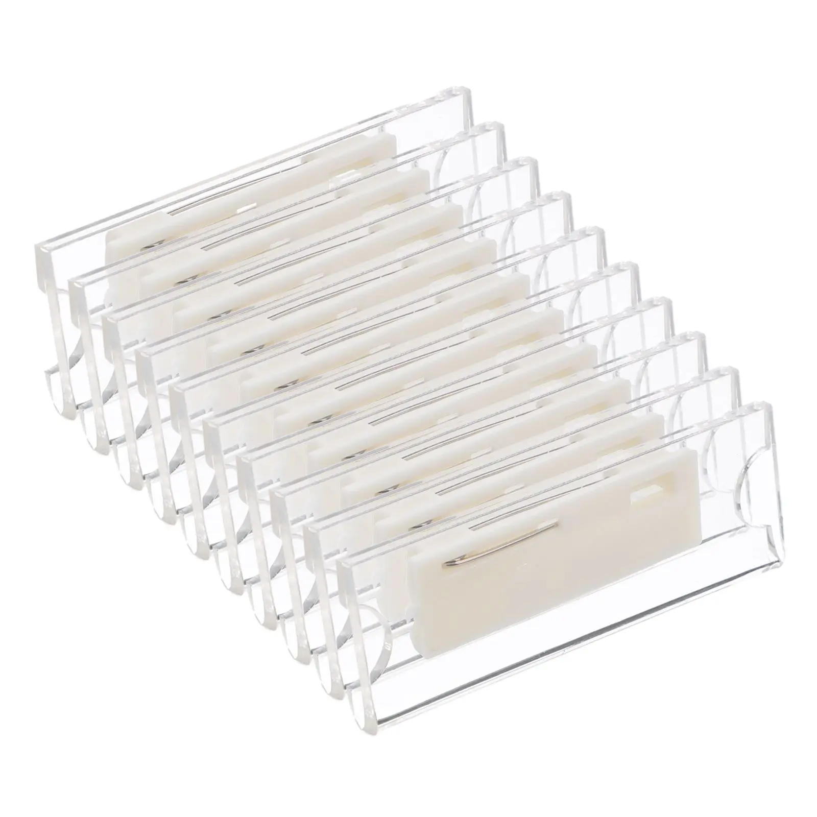 

10 Pcs Acrylic Insert Card Badge Holders 70x20mm Clip Pin Name Tags for Work School Hotel Office Student ID Holders Lightweight