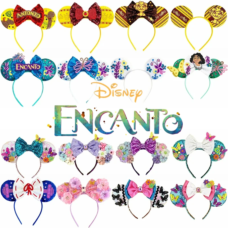 

Encanto Ear Headband for Adults Disney Mickey Mouse Ears Hairbands Women Bows Hair Accessories Girls Kids Party Headwear Gifts