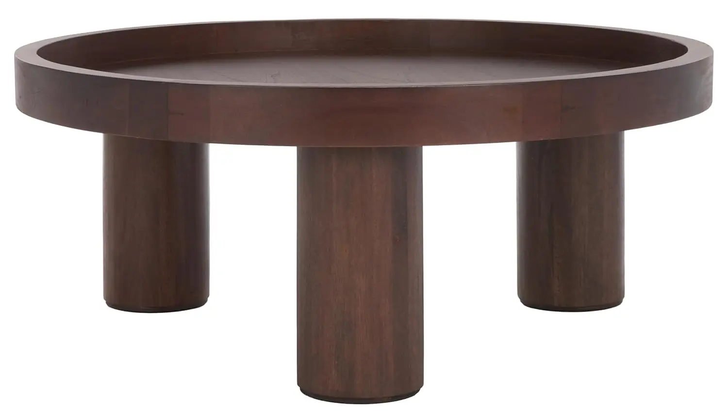 Brown 3-Leg Round Coffee Table, Customized