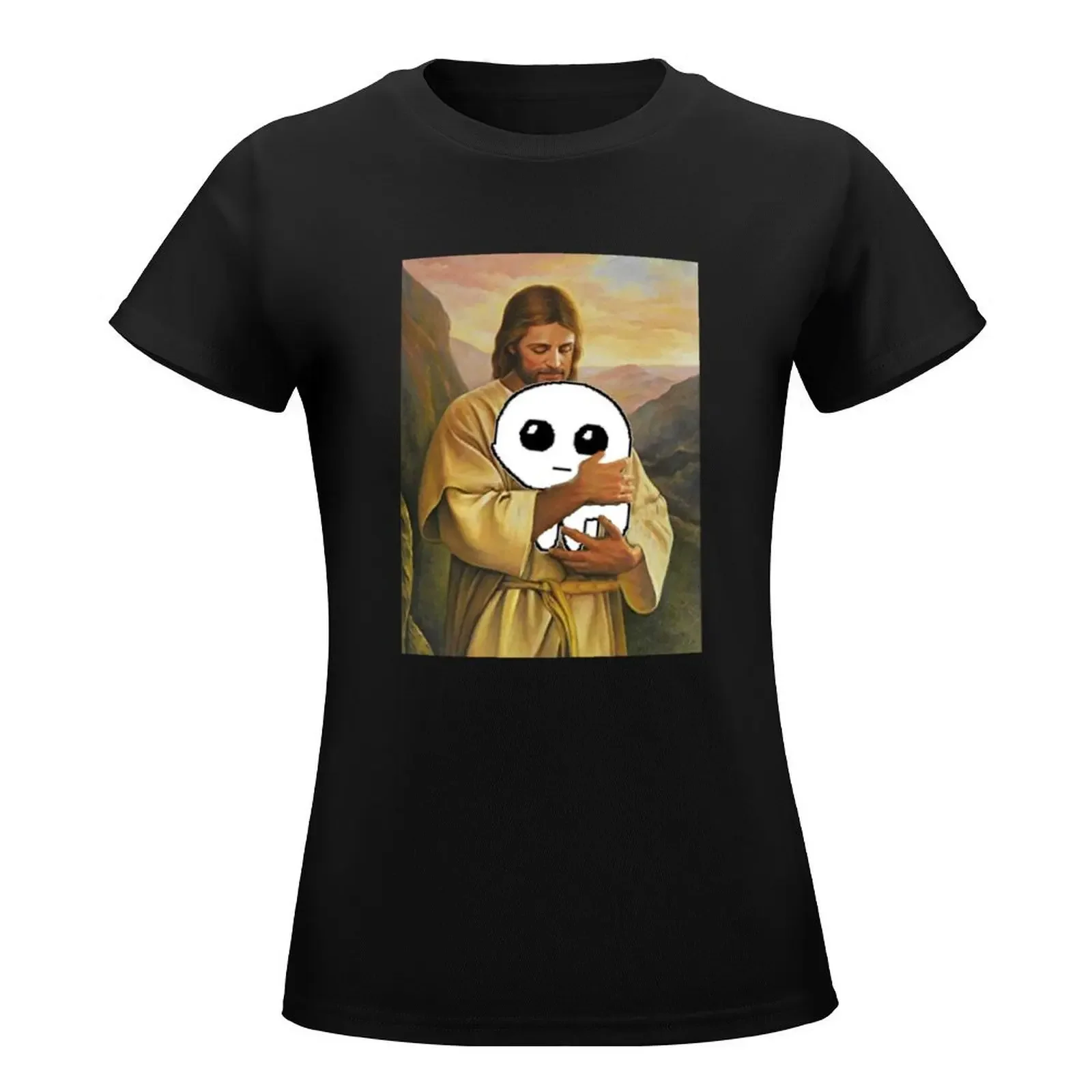 jesus holding autism creature tbh creature T-Shirt anime clothes cute clothes oversized tops Women