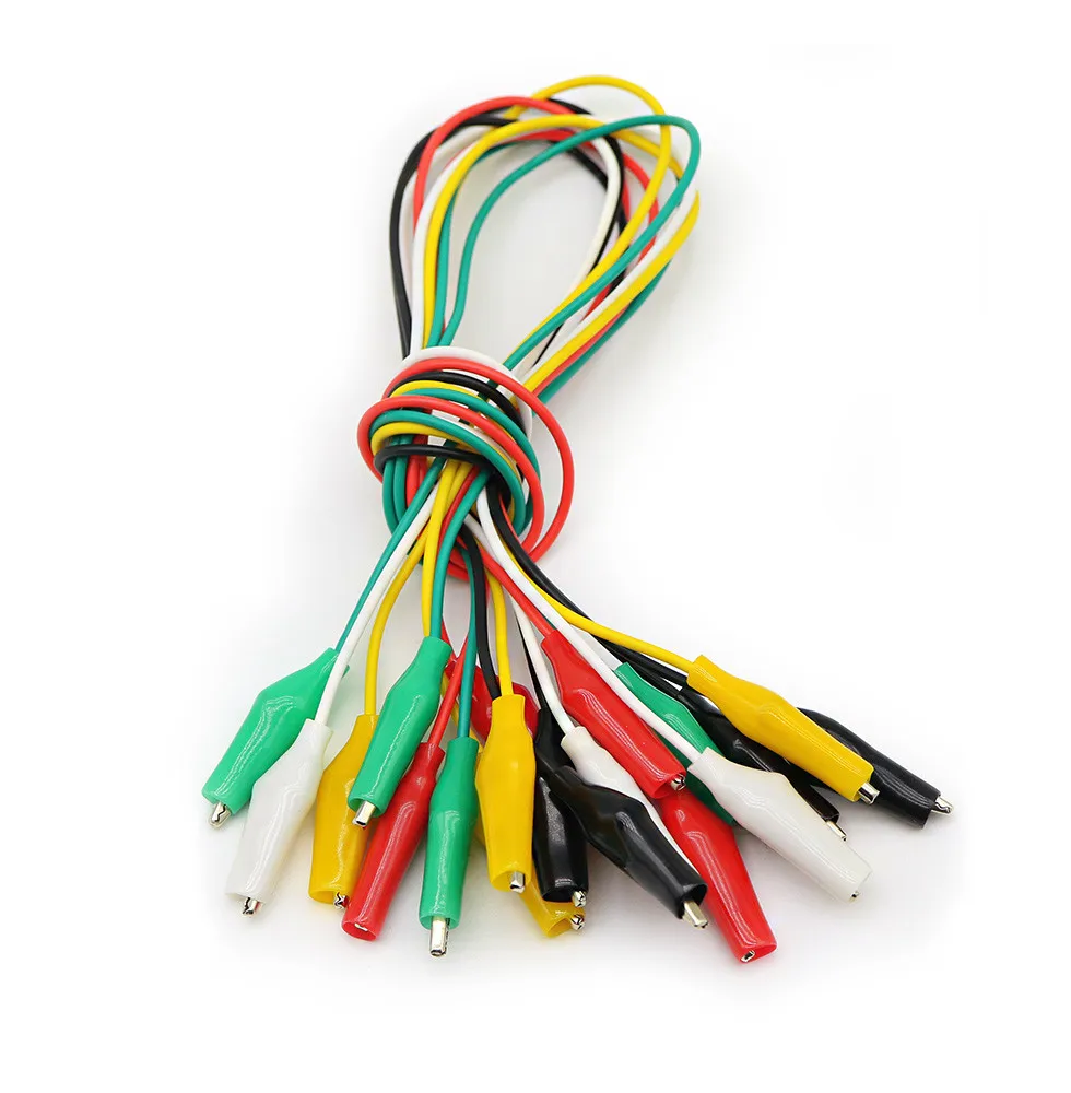 2pcs 28mm Alligator Clips Double-ended Cable Alligator Jumper Wire Test Leads Alligator Clips Line length  0.5/1/2 meter