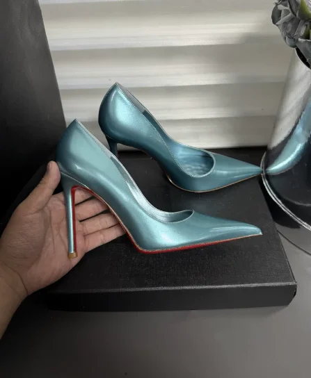 

Premium Blue High Heels Women's New Style Thin Heel 12cm Comfortable Shallow Mouth Mingyuan Pointed Single Shoes