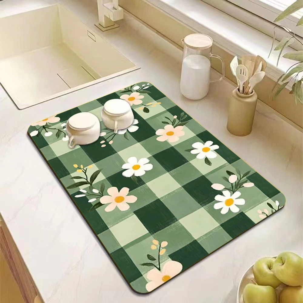 

Drying Mat Coffee Mat Super Absorbent Drying Dish Drying Mats for Kitchen Counte Mat for Toilet Countertop Home Supplies Ins