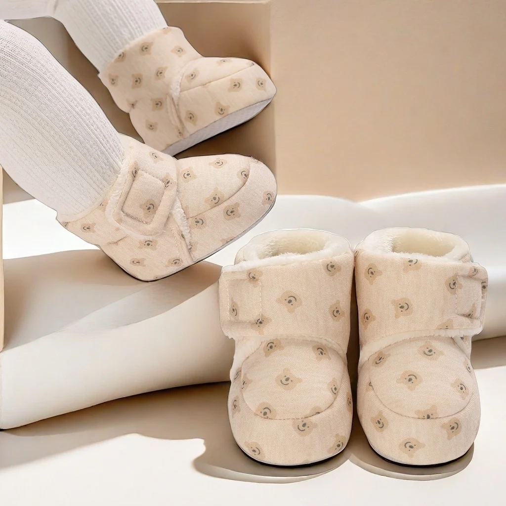 Baby girl winter boots, warm wool lining, non slip sole, casual style, ankle boot style, easy to put on and take off, solid colo