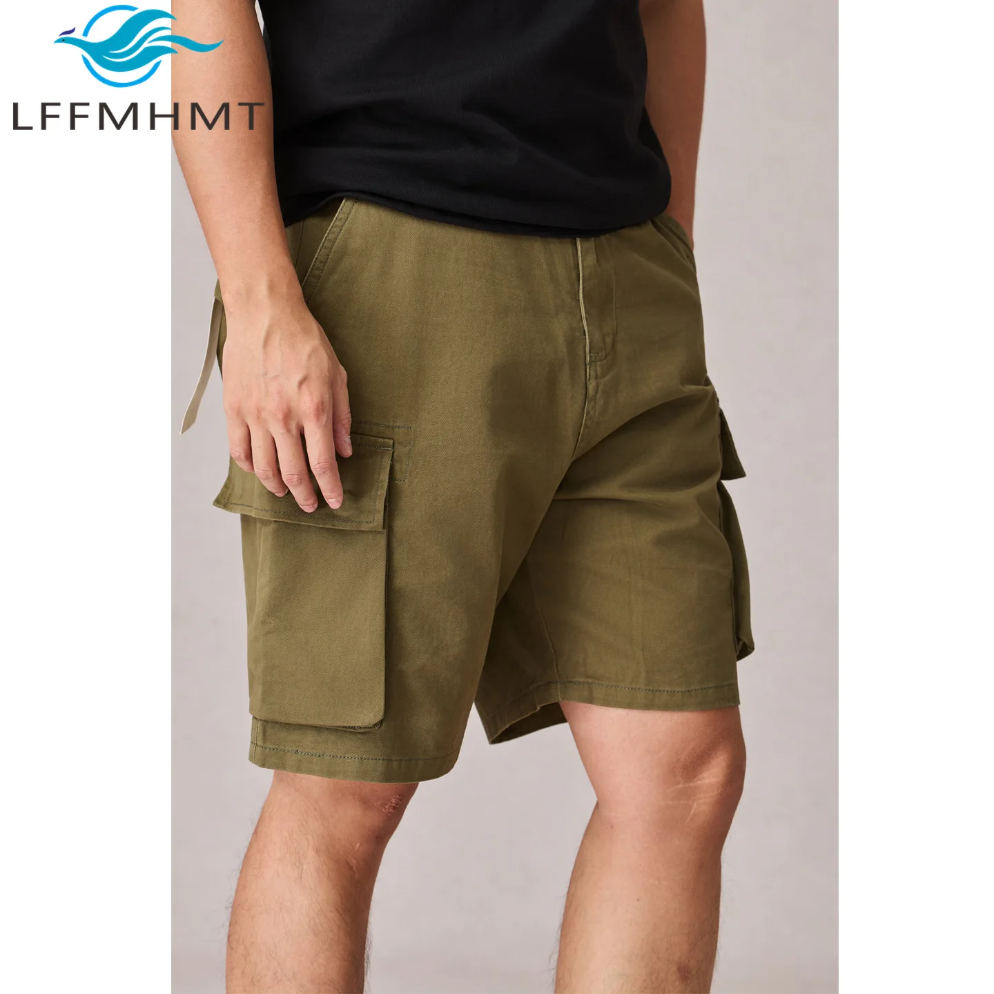 

Американский стиль, хорошее качество, мужские шорты-карго из 100% хлопка, летние модные толстые плотные брюки средней длины с несколькими карманами, шорты цвета хаки