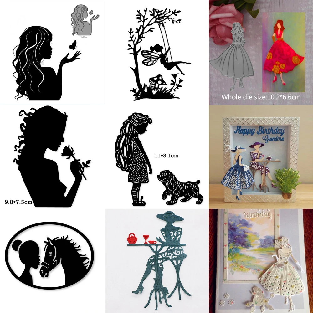 Fashion Woman Metal Cutting Dies Stencils For DIY Scrapbooking Album Paper Card Decorative Craft Embossing Die Cuts girl Stencil