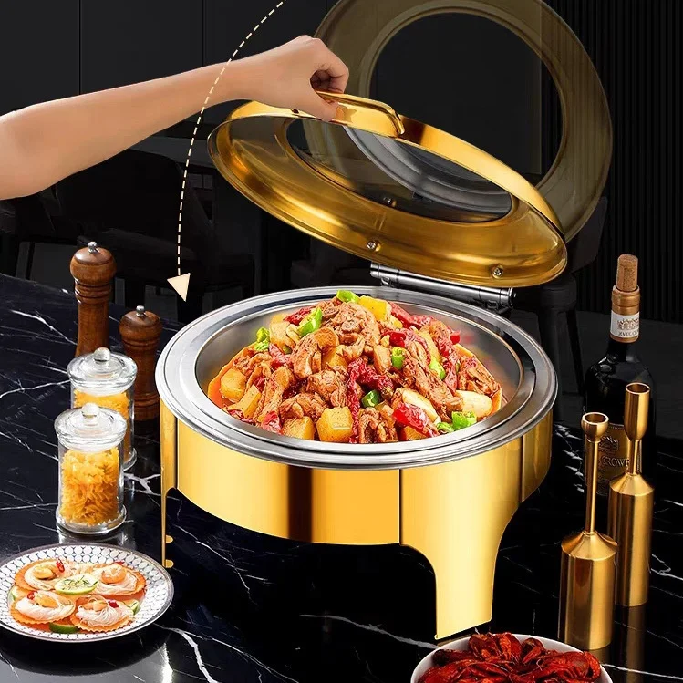 

Popular Round Economy Chaffing Dishes Buffet Catering Stainless Steel Chafing Dish For Wedding Party