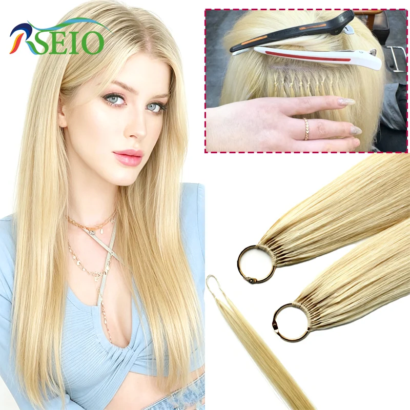 

RSEIO Double line Feather hair extensions Human Hair 100% Real Natural Hair Comfortable and Invisible Black Brown Blonde