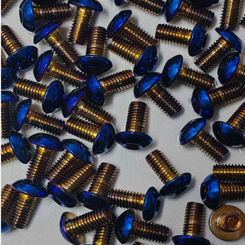 Blue Titanium Allen Bolts ISO7380 A2 Stainless Button Head Socket Screws M4-M8 for Bicycle Motorcycle