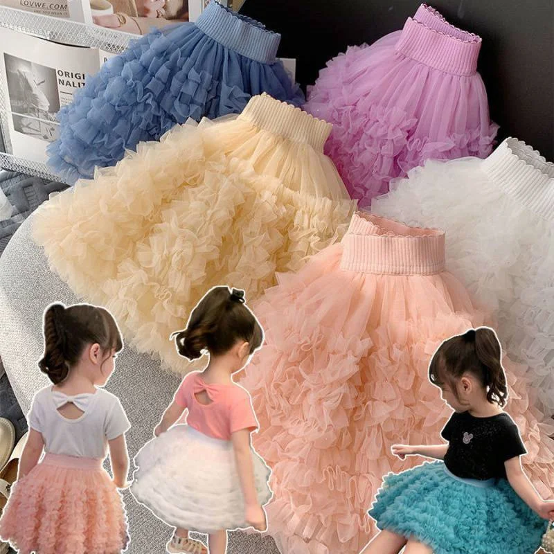 

Girl Dress Ballet Kids Tutu Skirts Cotton 2022 Sweet Spring Autumn Ballerina Party Evening Gown Beach Dance Costume Children Clo