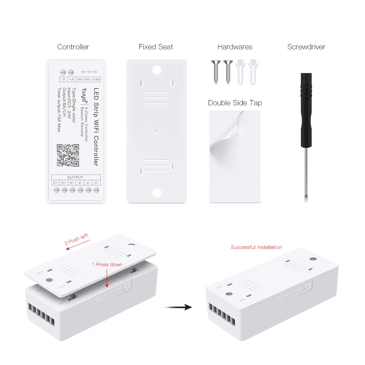 WiFi LED Controller 12V 24V Single Color CCT RGB RGBW RGBCCT LED Strip Smart Controller Bluetooth For Alexa Google Home Voice