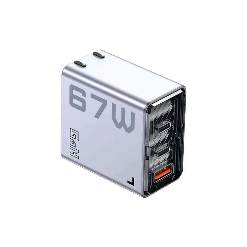 redmagic-67w-gan急速充電器、2c1aの3ポート急速充電アダプター、スマートリンク機能搭載