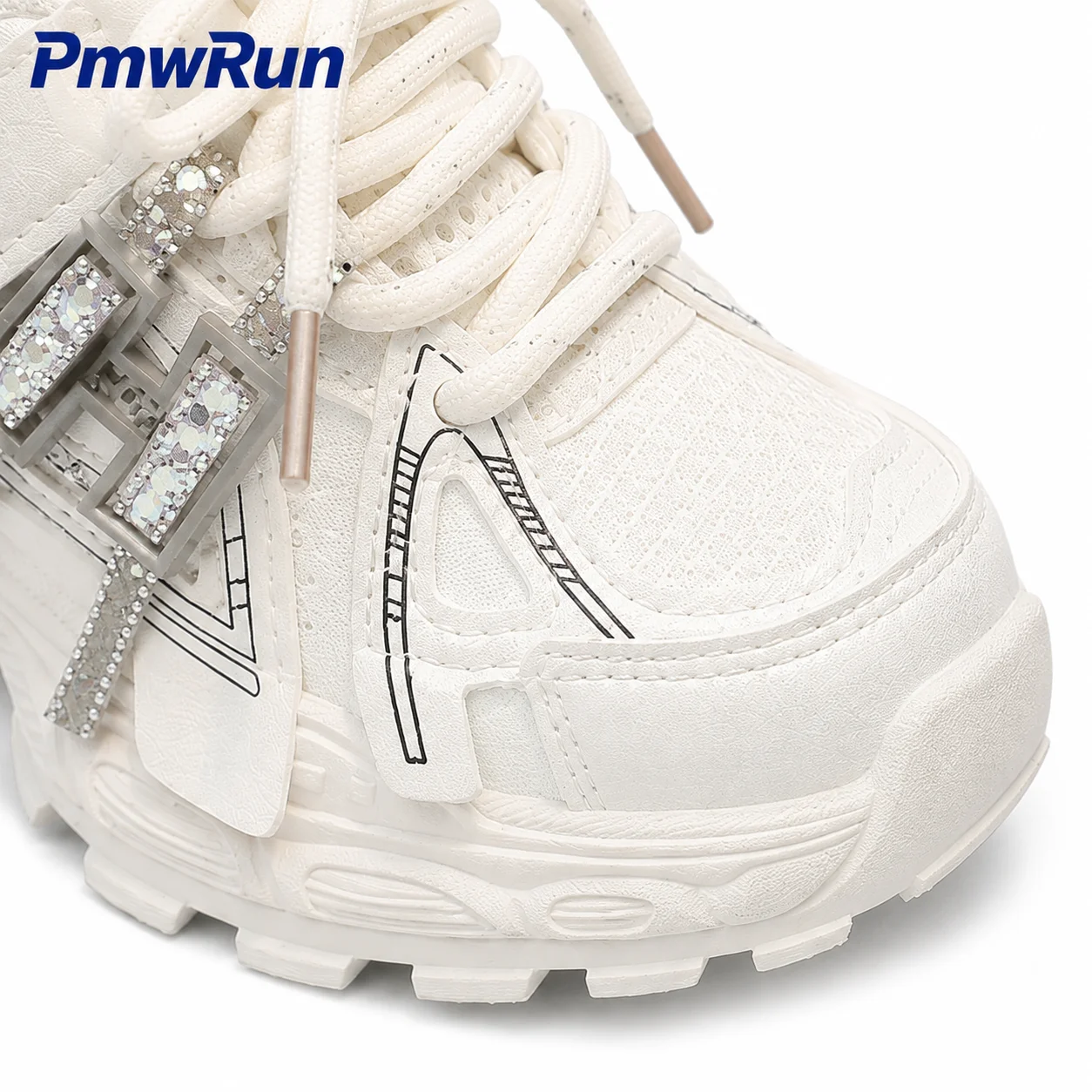 Trend Fashion Sport Shoes For Girls Luxury Rhinestone Teenager Girl's Sneakers Anti-slippery Running Footwear For Children