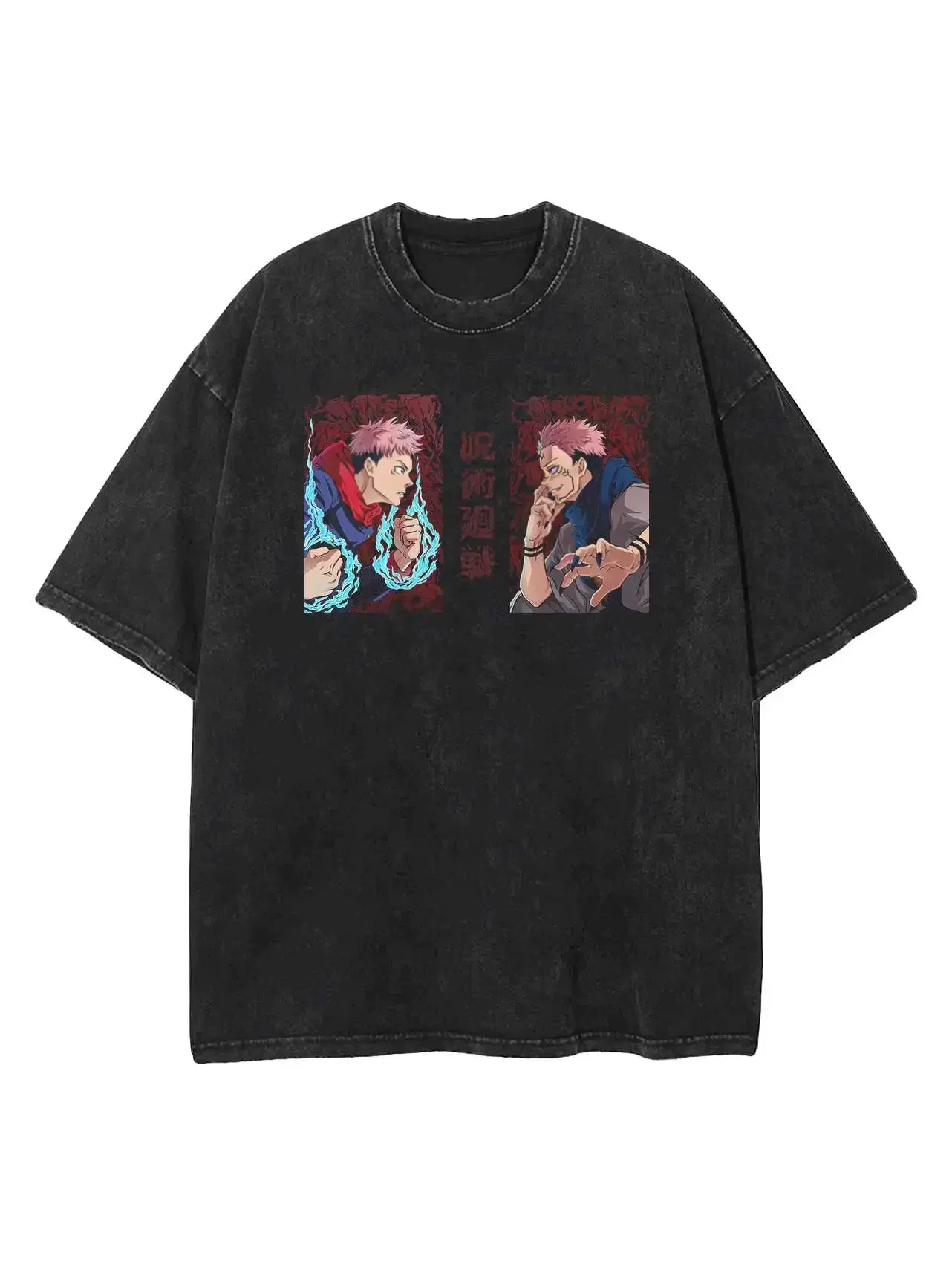 

Jujutsu Kaisen Yuji Vs Sukuna Vintage Men's T-shirt Pure Cotton High-quality Leisure Sports Harajuku Anime Figure Summer