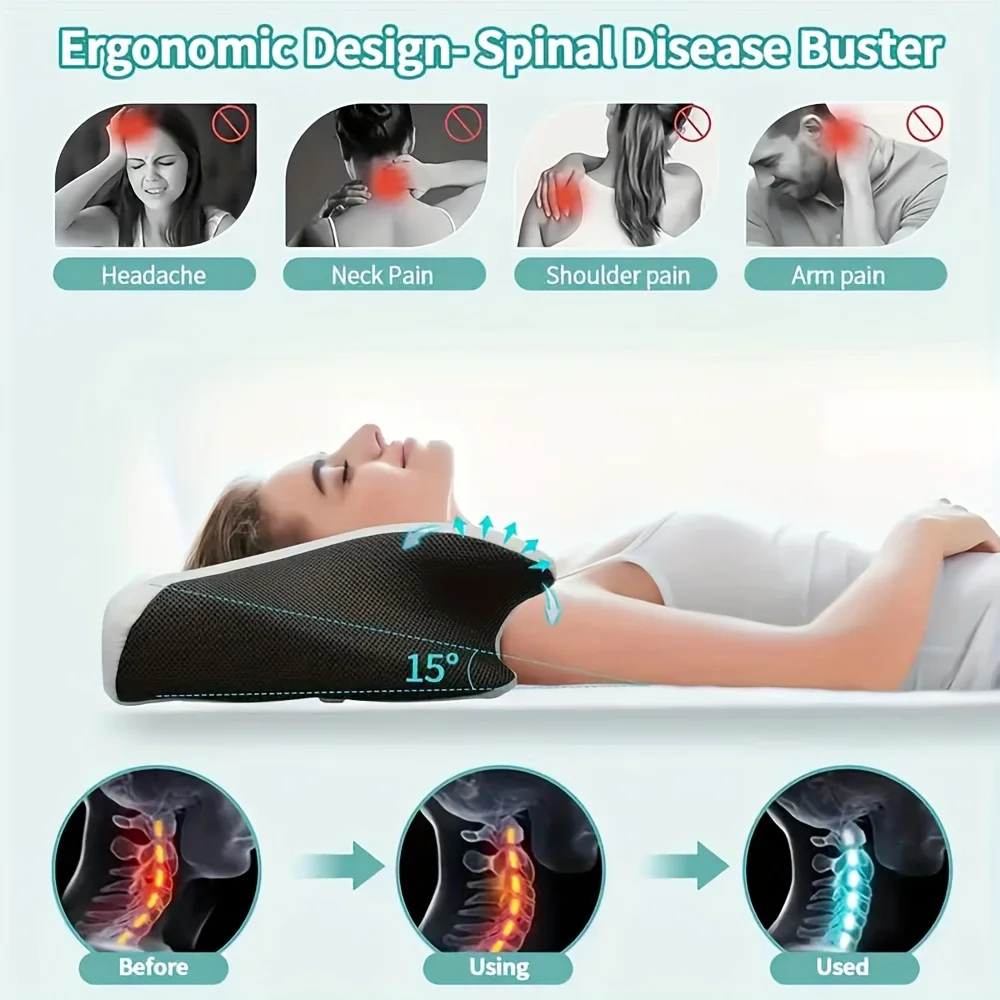 Ergonomic cotton snack pillow with comfortable sleeping design, soft and lightweight, perfect for side, back and abdominal sleep