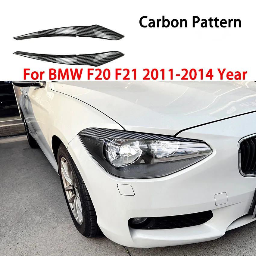 2Pcs Car Headlight Lamp Eyebrows Cover Trim Stickers For BMW 1 Series F20 F21 2011-2014 2015-2019
