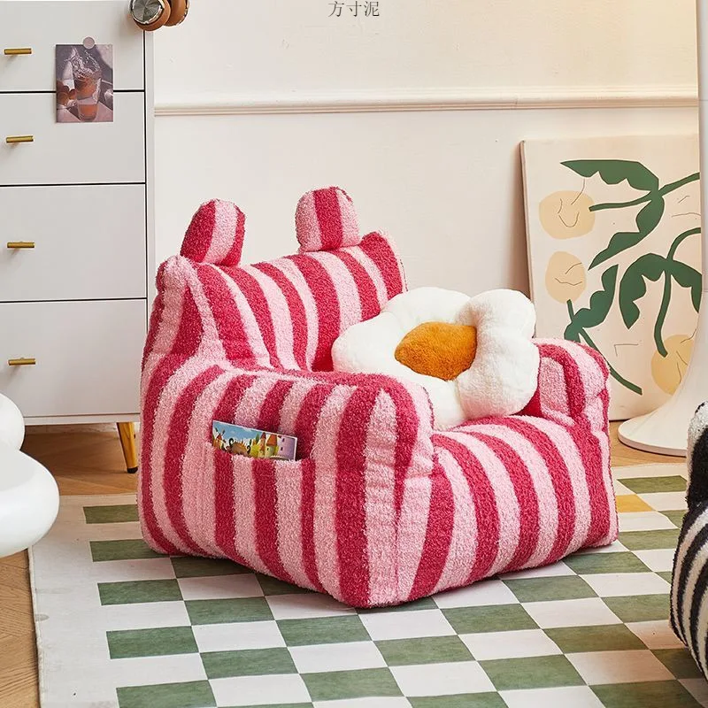 Canapé en tissu doux en peluche pour enfants, coin de lecture pour bébé, tabouret paresseux pour filles et garçons, mignon petit canapé, chaise, siège de dessin animé pour garçon paresseux