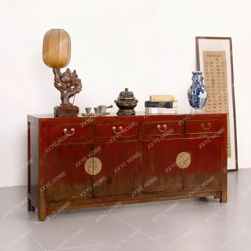 

Классический старинный шкаф в китайском стиле эпох Мин и Цин, старинная мебель, тумба для обуви, боковой шкаф для хранения из массива дерева, обеденный буфет.