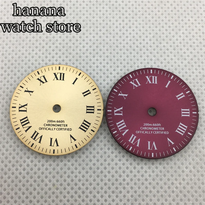 29 مللي متر مؤشر روماني الاتصال الهاتفي الذهب الأسود الأحمر الأزرق الهاتفي الأخضر توهج لحركة سلسلة NH34 NH35 NH36 ETA2824 PT5000 ميوتا DG