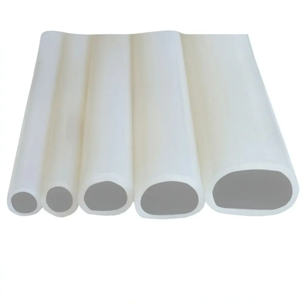 High Temperature Flexible Silicone Tubing Translucent Hollow Rubber Hose O Ring Seal Strip For Industrial Fluid Handling
