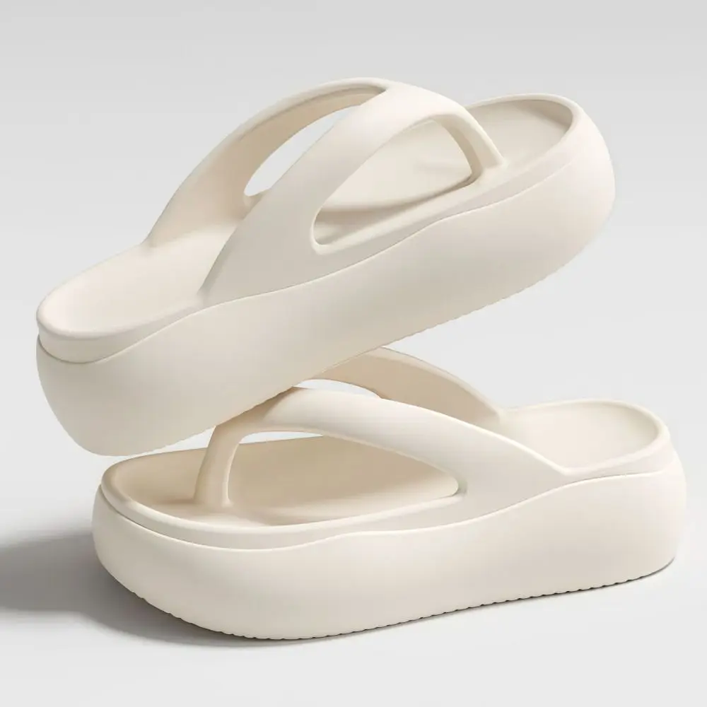 Height-increasing Platform Slippers 5CM EVA Non-slip Beach Sandals Lightweight Soft Sole Women's Flip Flops Everyday Outfits