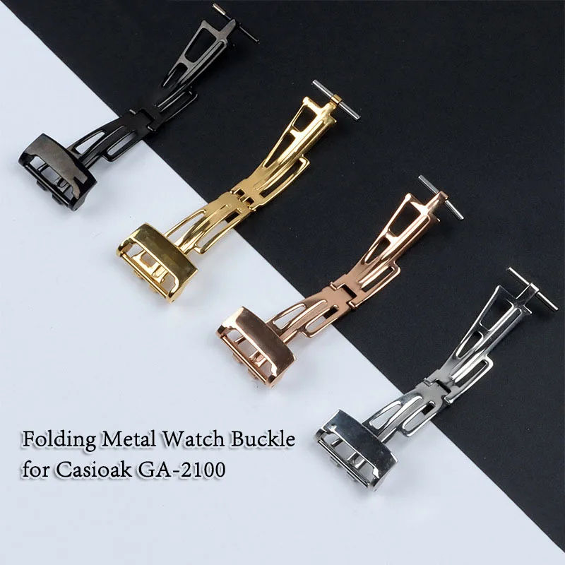 Folding Clasp Buckle for AP GA2100 18mm 20mm AP Rubber Watch Band Strap Accessories Fold Stainless Steel Metal Buckle