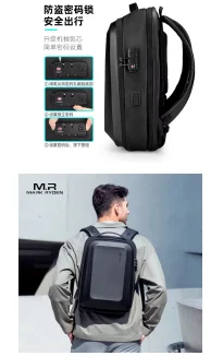 Mark Ryden Men Backpack Fashion Waterproof School Travel Bag Backpack USB Business Backpacks Fit For 15.6 Inch Laptop