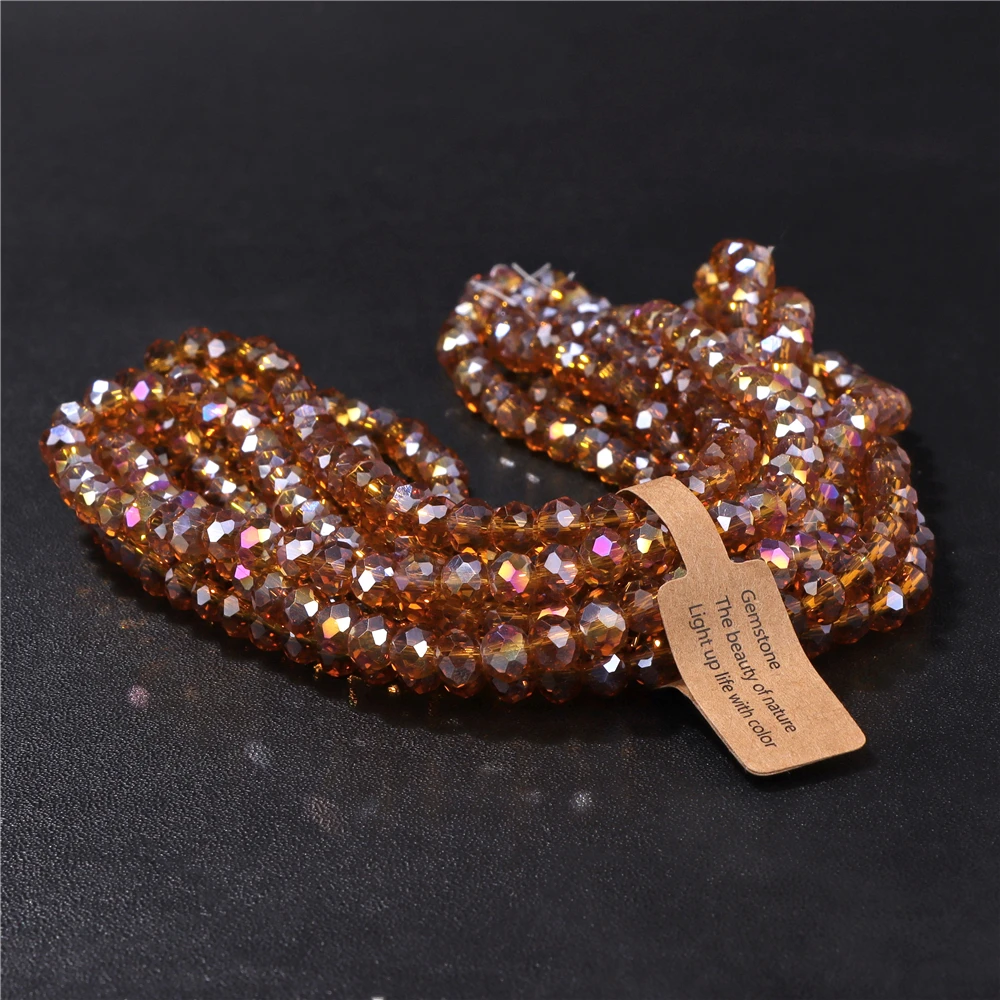 Großhandel 5 Strang/Los facettierte österreich ische Kristall perle Rondelle lose Abstand halter ab Farbe Glasperlen für Schmuck herstellung Zubehör – Detail 28