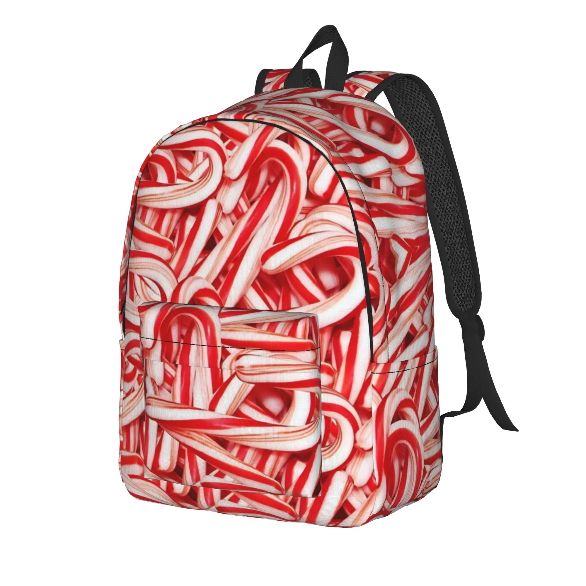 Candy Cane Seamless Pattern  Backpack  Streetwear Backpacks Youth Travel Big School Bags Colorful Rucksack