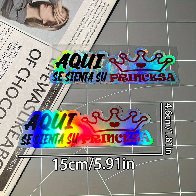 

Laser Crown Princess Sticker Waterproof Vinyl Decal for Motorcycle Car Laptop Fender DIY Decoration Durable Accessory